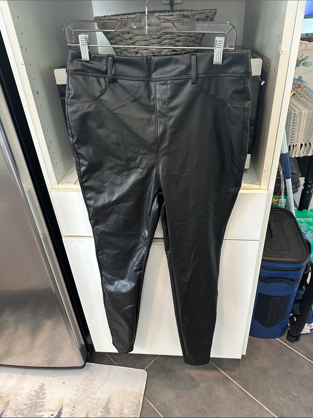 Halara butt lifting Faux Leather High-Rise Skinny Pants - Black